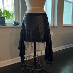 Black Animal Print Flouncy Mini Skirt